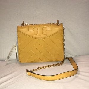 Yellow Tory Burch Alexa Convertible Shoulder Bag